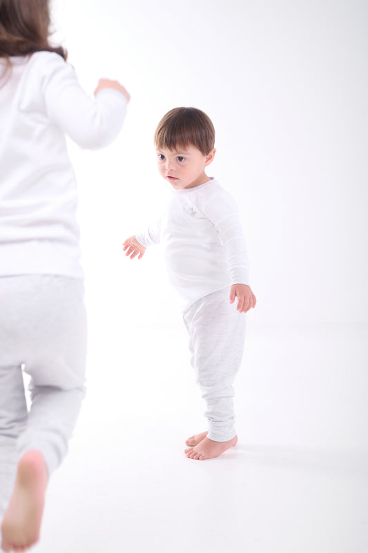 Toddler Pajamas- White and Gray