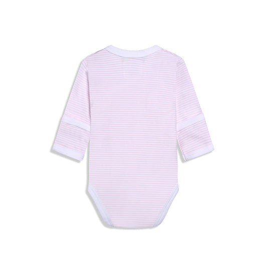 Longsleeve Sidesnap Striped Pink Bodysuit