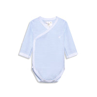 Longsleeve Sidesnap Striped Blue Bodysuit