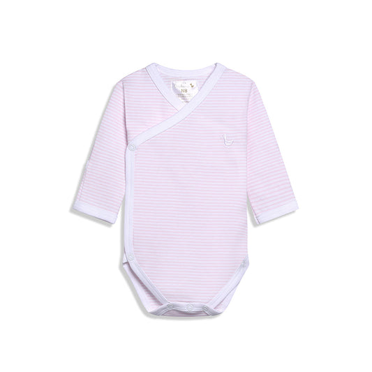 Longsleeve Sidesnap Striped Pink Bodysuit