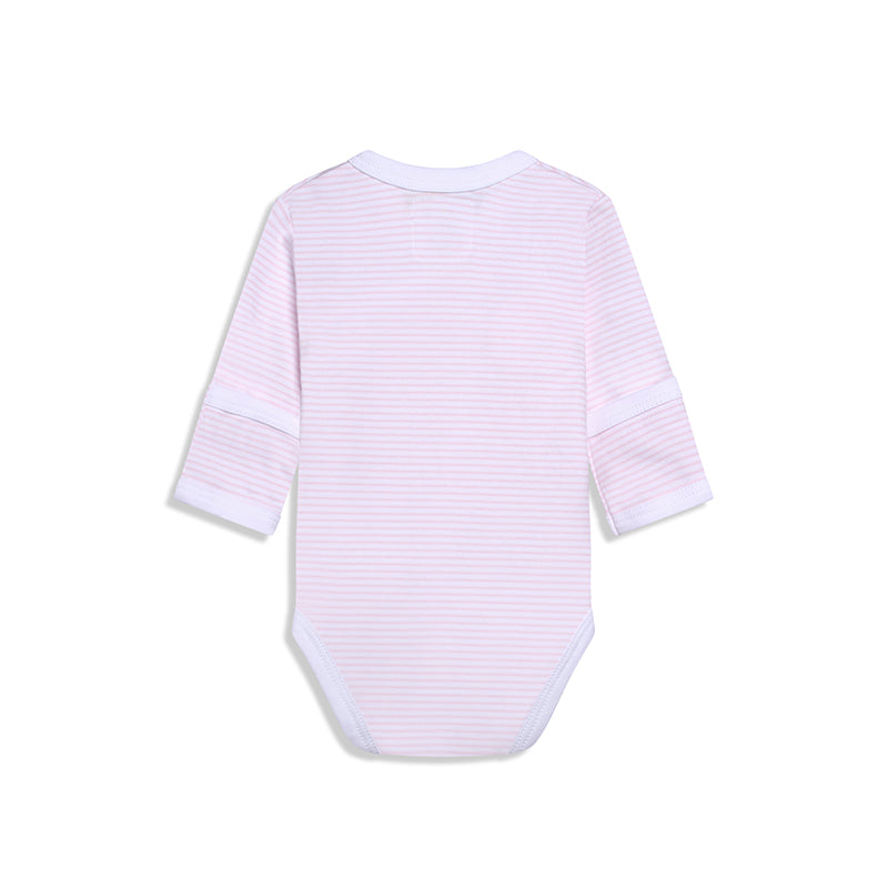 Longsleeve Sidesnap Striped Pink Bodysuit